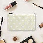 Polka Dots - White on Beige Cosmetic Bag (S)