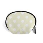 Polka Dots - White on Beige Accessory Pouch (Small)