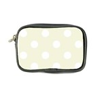 Polka Dots - White on Beige Coin Purse