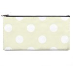 Polka Dots - White on Beige Pencil Case