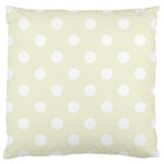Polka Dots - White on Beige Large Cushion Case (Two Sides)