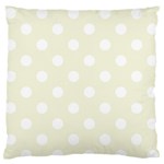 Polka Dots - White on Beige Large Flano Cushion Case (Two Sides)
