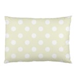 Polka Dots - White on Beige Pillow Case (Two Sides)