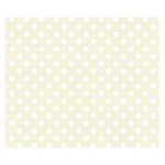 Polka Dots - White on Beige Double Sided Flano Blanket (Small)