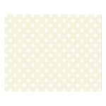 Polka Dots - White on Beige Double Sided Flano Blanket (Large)