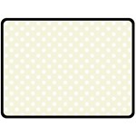 Polka Dots - White on Beige Fleece Blanket (Large) (One Side)