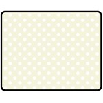 Polka Dots - White on Beige Fleece Blanket (Medium) (One Side)