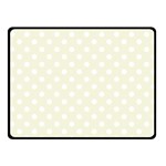 Polka Dots - White on Beige Fleece Blanket (Small) (One Side)