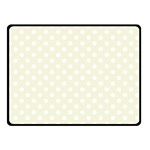 Polka Dots - White on Beige Double Sided Fleece Blanket (Small) (Two Sides)