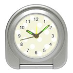 Polka Dots - White on Beige Desk Alarm Clock