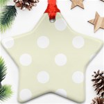 Polka Dots - White on Beige Ornament (Star)