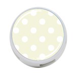 Polka Dots - White on Beige 4-Port USB Hub (One Side)