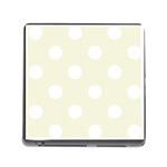 Polka Dots - White on Beige Memory Card Reader (Square)