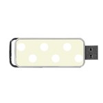 Polka Dots - White on Beige Portable USB Flash (One Side)