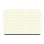 Polka Dots - White on Beige Small Doormat