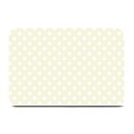 Polka Dots - White on Beige Plate Mat