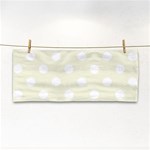 Polka Dots - White on Beige Hand Towel