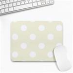 Polka Dots - White on Beige Small Mousepad