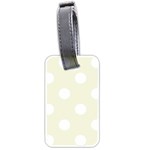 Polka Dots - White on Beige Luggage Tag (Two Sides)