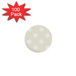 Polka Dots - White on Beige 1  Mini Button (100 pack)