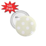 Polka Dots - White on Beige 1.75  Button (100 pack)