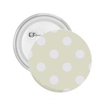 Polka Dots - White on Beige 2.25  Button