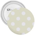 Polka Dots - White on Beige 3  Button