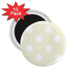 Polka Dots - White on Beige 2.25  Magnet (10 pack)