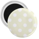 Polka Dots - White on Beige 3  Magnet