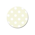 Polka Dots - White on Beige Magnet 3  (Round)