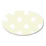 Polka Dots - White on Beige Magnet (Oval)