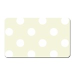 Polka Dots - White on Beige Magnet (Rectangular)