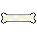 Polka Dots - White on Beige Magnet (Dog Bone)