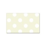 Polka Dots - White on Beige Sticker (Rectangular)