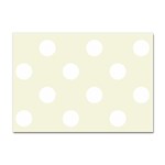 Polka Dots - White on Beige Sticker A4 (10 pack)