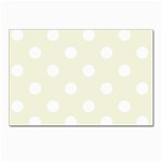 Polka Dots - White on Beige Postcard 4  x 6 