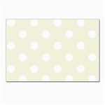Polka Dots - White on Beige Postcard 5  x 7 