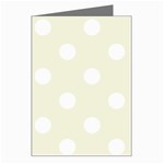 Polka Dots - White on Beige Greeting Card