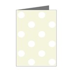 Polka Dots - White on Beige Mini Greeting Card