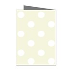 Polka Dots - White on Beige Mini Greeting Cards (Pkg of 8)