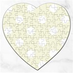 Polka Dots - White on Beige Jigsaw Puzzle (Heart)