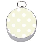 Polka Dots - White on Beige Silver Compass
