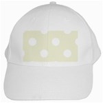 Polka Dots - White on Beige White Cap