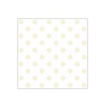 Polka Dots - Beige on White Satin Bandana Scarf