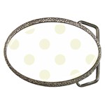 Polka Dots - Beige on White Belt Buckle