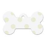 Polka Dots - Beige on White Dog Tag Bone (Two Sides)