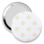 Polka Dots - Beige on White 3  Handbag Mirror