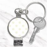 Polka Dots - Beige on White Nail Clippers Key Chain