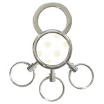 Polka Dots - Beige on White 3-Ring Key Chain
