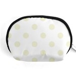 Polka Dots - Beige on White Accessory Pouch (Medium)